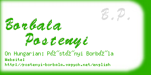 borbala postenyi business card